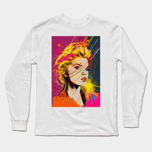 Modern woman in pop-art style portait Long Sleeve T-Shirt